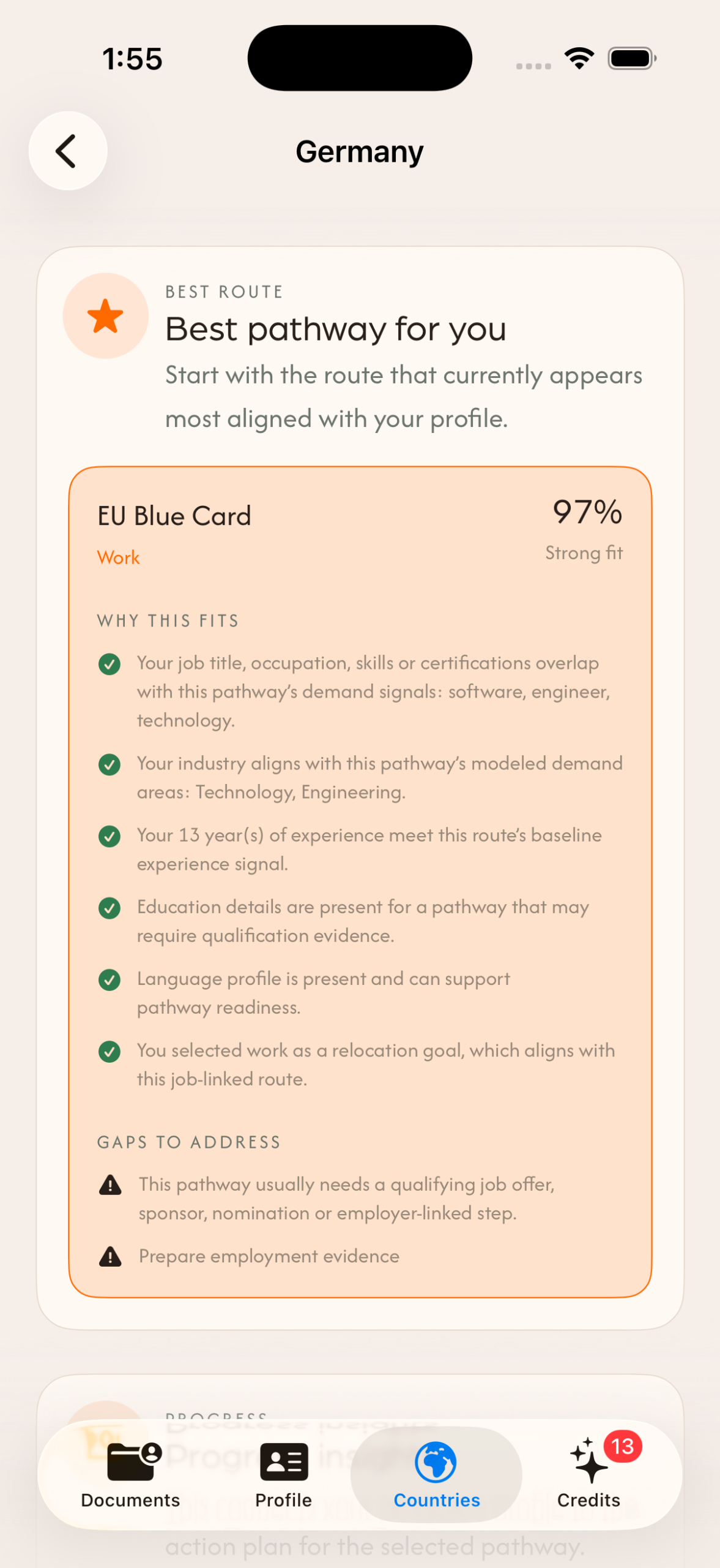 Borderless Self completed mobility profile