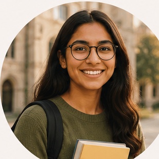 Student preparing documents for international study